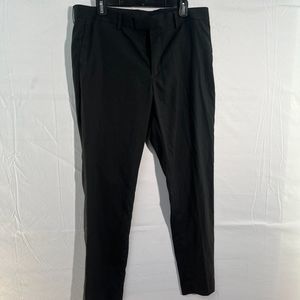 NWT Black Straight-Leg Solid Skinny Fit Men Trouser Pants Size 36R